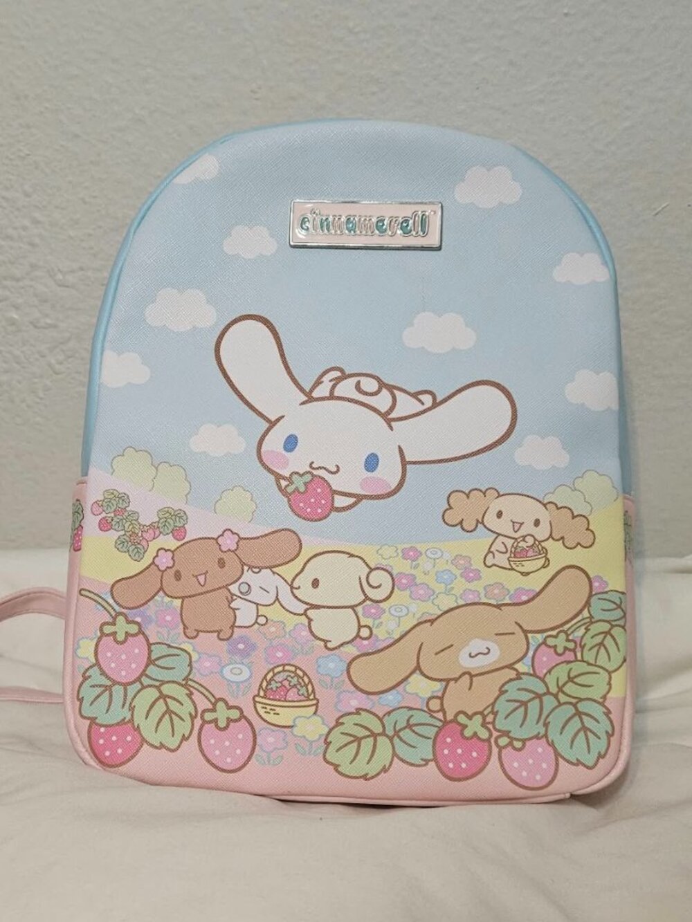 Bioworld Sanrio Cinnamoroll Family Pastel Strawberry Patch Mini Backpack (NWOT)